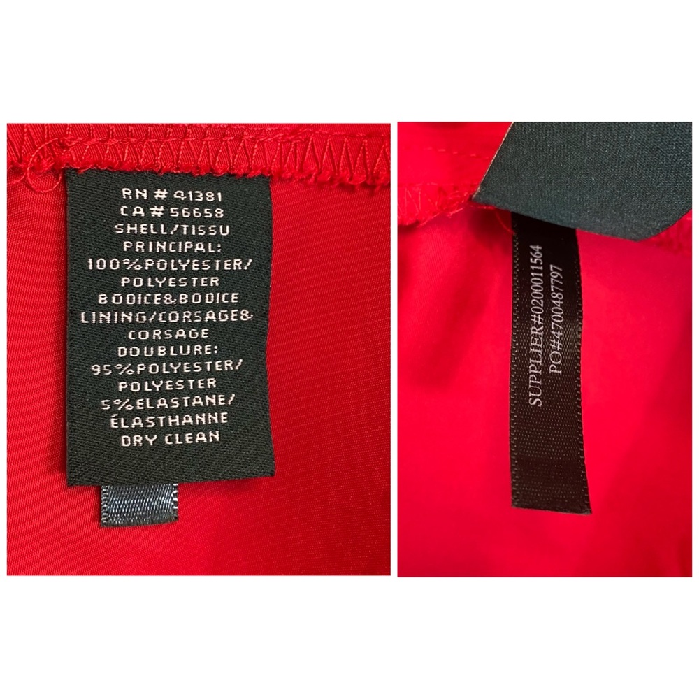 Lauren Ralph Lauren Runway Taffeta Ball Gown Dress Red Black With Pockets Size 6 - Picture 9 of 9